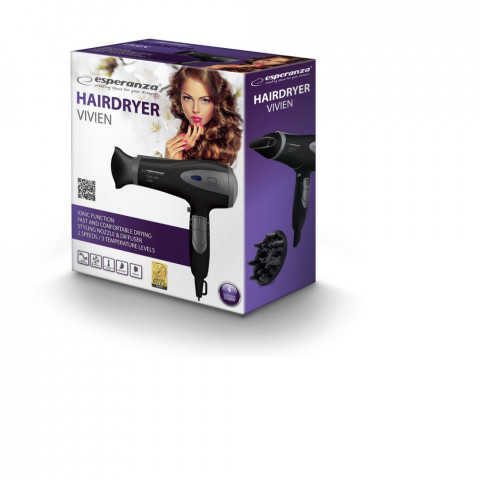 Suszarka Esperanza VIVIEN EBH005K (2200W/czarno-szary) - Galeria zdjęcie 2