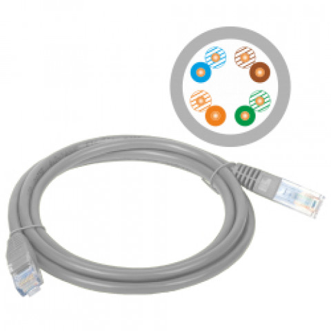 ALANTEC patchcord UTP kat.5e KKU5SZA3 3m szary - Galeria zdjęcie 2