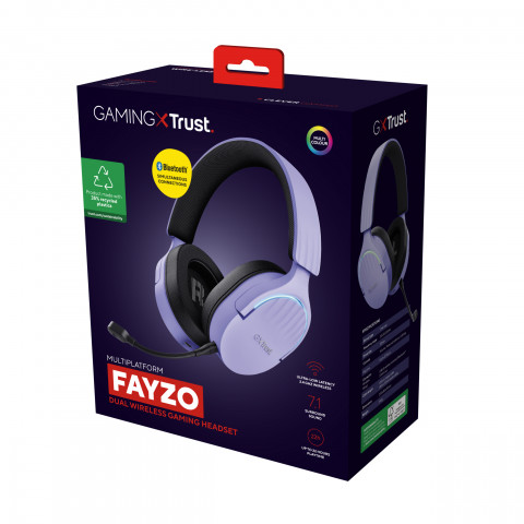 Słuchawki gamingowe Trust GXT 491P FAYZO WIRELESS Purple (25305) - Galeria zdjęcie 15