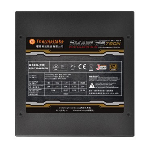 Zasilacz Thermaltake Smart SE 730W Modular (spr. 80+ Bronze, 4xPEG, 140mm, Single Rail) - Galeria zdjęcie 3