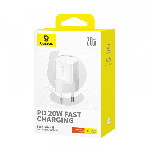Ładowarka Baseus GaN5S 1C 20W EU (moon white) - Galeria zdjęcie 6