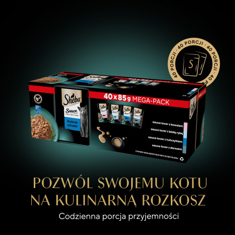SHEBA Sauce Collection Kolekcja rybnych smaków - mokra karma dla kota - 40x85 g - Galeria zdjęcie 2