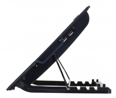 VAKOSS PODSTAWKA CHŁODZĄCA POD NOTEBOOKA 17",1 WENTYLATOR, LED, REGULACJA WYSOKOŚCI, LF-1860AL CZARNA - Galeria zdjęcie 4