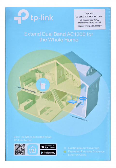 TP-Link RE305 Wireless Range Extender 802.11b/g/n/ac AC1200, Wall-Plug - Galeria zdjęcie 7
