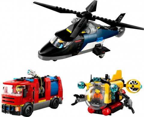 LEGO CITY 60462 Zestaw z helikopterem, wozem strażackim i łodzią podwodną - Galeria zdjęcie 3