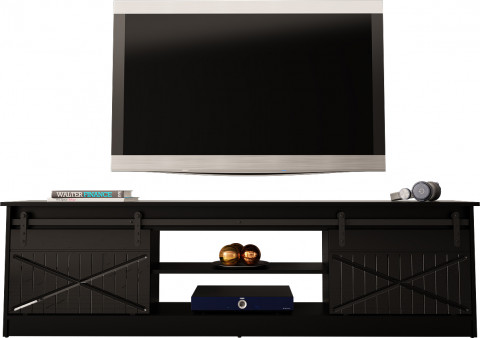 Szafka RTV GRANERO 200x56,7x35 czarny/czarny poł - Galeria zdjęcie 3