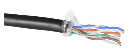 Q-LANTEC kabel UTP zewnętrzny suchy 4PR kat.5e PVC 305m, czarny, miedziany - Galeria zdjęcie 3