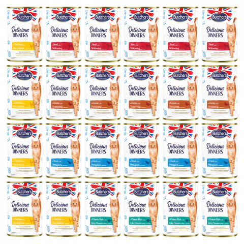 BUTCHER'S Delicious Dinners MIX SMAKÓW - mokra karma dla kota - 24x400g - Galeria zdjęcie 1