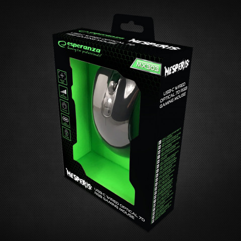 ESPERANZA MYSZ PRZEWOD. 7D HESPERIS USB-C EGM303 - Galeria zdjęcie 6