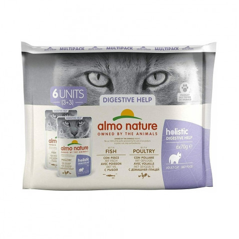 ALMO NATURE Digestive Multipack Drób i ryba - mokra karma dla kota - 6x70g - Galeria zdjęcie 1