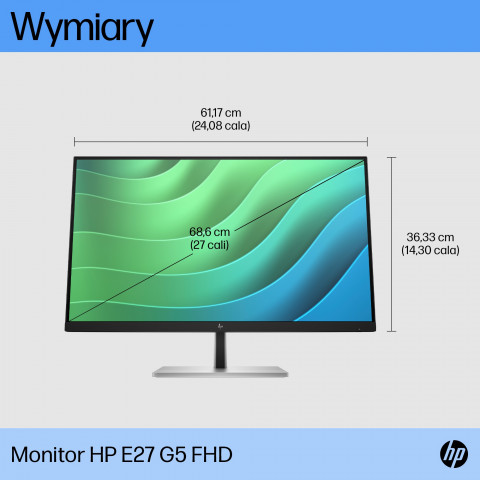 MONITOR HP LED 27" E27 G5 (6N4E2AA) - Galeria zdjęcie 6