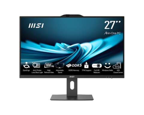 MSI AIO PRO AP272P 1M-845EU Core7-150U 27" IPS LED FHD Non-Touch Anti-Glare 16GB SSD1TB M.2 AX211 WiFi 6E Windows 11 Pro Black - Galeria zdjęcie 1