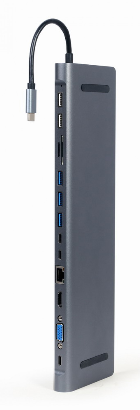 GEMBIRD MULTI ADAPTER USB TYPE-C 8W1 KOLOR SZARY - Galeria zdjęcie 2