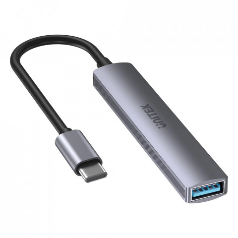 UNITEK HUB USB-C 1XUSB-A 5 GBPS, 3XUSB-A 2.0 ALU - Galeria zdjęcie 3