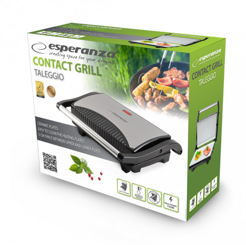 Grill elektryczny esperanza taleggio ekg006 (750w stołowy-zamykany, inox) ekg006 - Galeria zdjęcie 3
