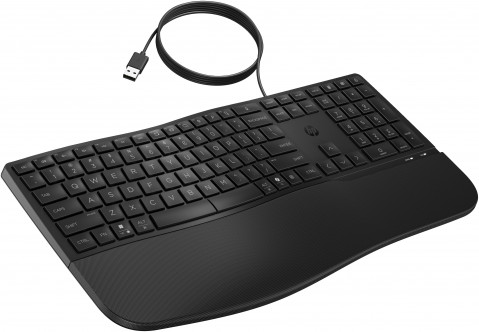 Klawiatura HP 480 Comfort Wired Keyboard przewodowa czarna 8T6M1AA - Galeria zdjęcie 4