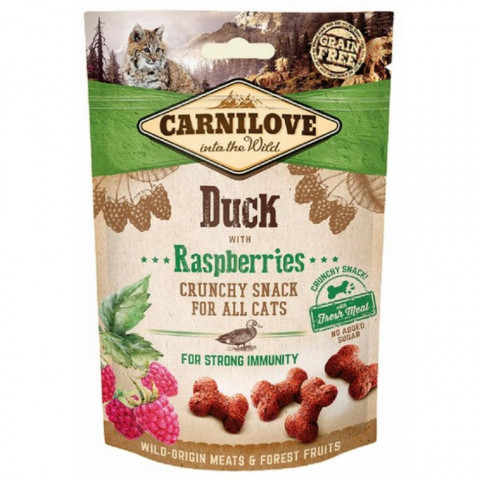 CARNILOVE Crunchy Fresh Snack Duck with Raspberries - przysmak dla kota - 50 g - Galeria zdjęcie 1