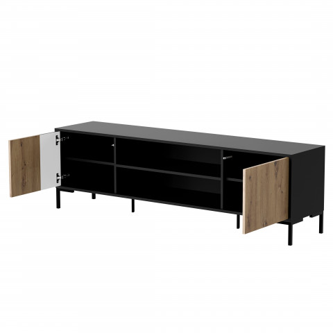Szafka RTV MERCI 180x40x53,5 czarny/dąb artisan - Galeria zdjęcie 2