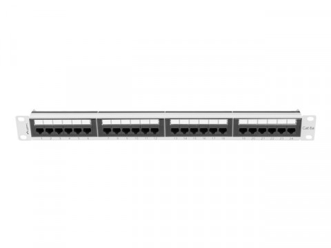 LANBERG PATCH PANEL 24 PORT 1U 19" KAT.6A UTP - Galeria zdjęcie 2