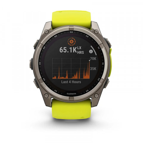 Zegarek Garmin Fenix 8 Solar Sapphire Titanium Amp Yellow/Graphite - Galeria zdjęcie 5