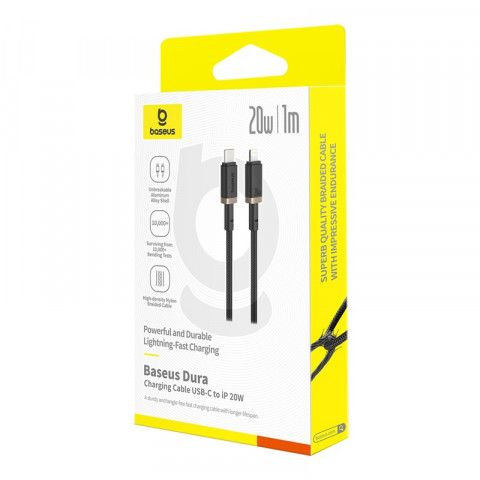 Kabel Baseus Dura Typ C 20W 1m (czarno-złoty) - Galeria zdjęcie 7
