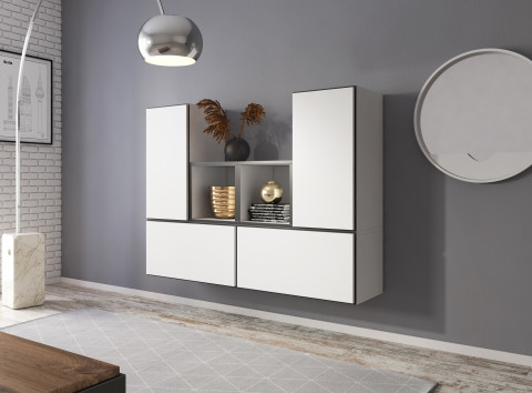 Zestaw meblowy ROCO 18 biały/czarny/biały - Galeria zdjęcie 1