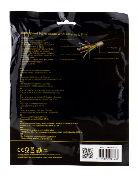 Kabel do monitora hdmi v.1.4 (19pin) m/m 3m cc-hdmi4-10 - Galeria zdjęcie 4