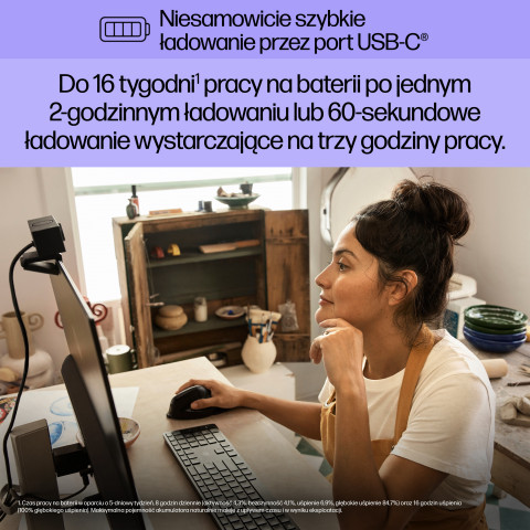 MYSZ optyczna HP 920 Ergo Vertical, bezprzewodowa 6H1A4AA Czarna - Galeria zdjęcie 14