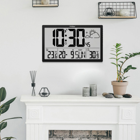 GREENBLUE DUŻY ZEGAR ŚCIENNY LCD POGODA GB218 - Galeria zdjęcie 6