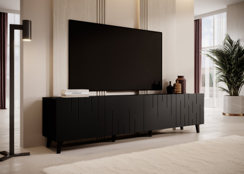 Szafka RTV BARI 200x42x52 czarny mat - Galeria zdjęcie 3