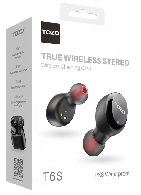 Słuchawki TWS TOZO T6S Black - Galeria zdjęcie 8