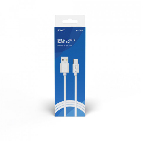 SAVIO KABEL USB-A – USB-C, 3 M, BIAŁY, CL-168 - Galeria zdjęcie 3
