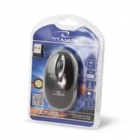 Mysz bezprzewodowa titanum optyczna vulture tm116e 1000dpi czarno/szary tm116e - Galeria zdjęcie 2