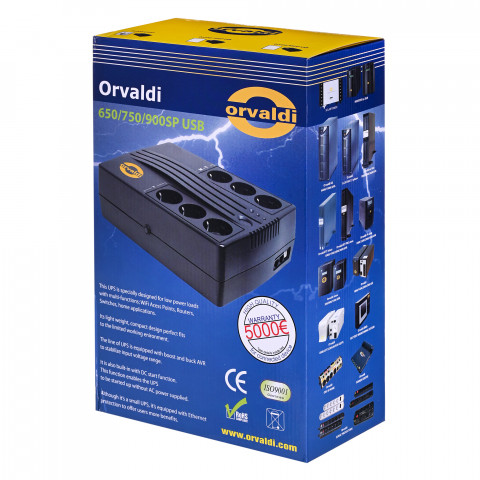 Zasilacz awaryjny UPS ORVALDI 900SP USB line-Interactive - Galeria zdjęcie 6