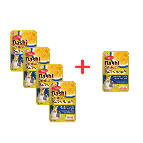 INABA CAT Dashi Delights Silky Broth Chicken with Tuna - przysmak dla kota - 4x40g + GRATIS - Galeria zdjęcie 2