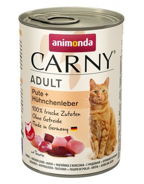 ANIMONDA Carny Adult Cat indyk i wątróbka z kurczaka - mokra karma dla kota - 400 g - Galeria zdjęcie 1