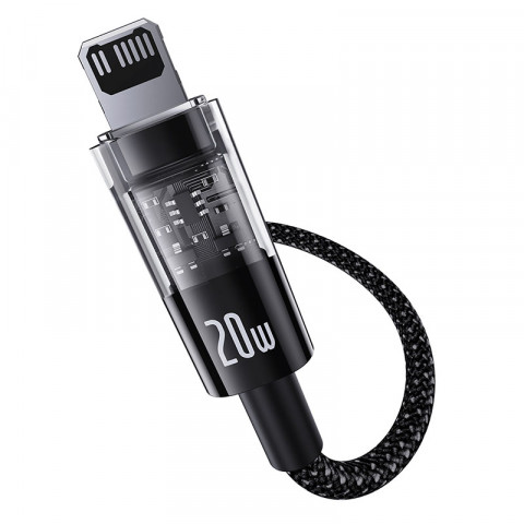 Kabel Baseus Gem USB C-IP 20W 1m (czarny) - Galeria zdjęcie 2