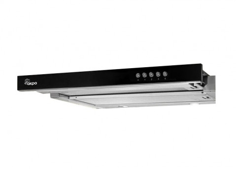 Okap podszafkowy teleskopowy AKPO WK-7 LIGHT GLASS 50 INOX CZARNY (500mm; kolor inox, front czarne szkło) - Galeria zdjęcie 2