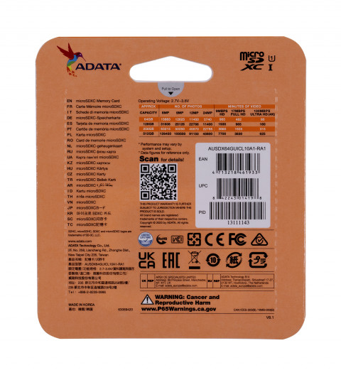 ADATA microSD PREMIER 64GB UHS-1/class10 + ADAPTER - Galeria zdjęcie 2