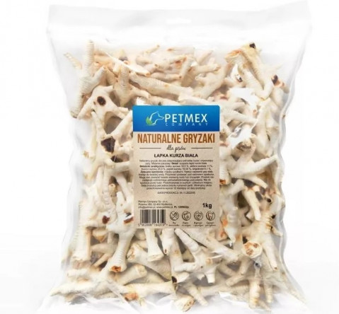 Gryzak dla psów PETMEX Łapa Kurza Biała 1000g - Galeria zdjęcie 1