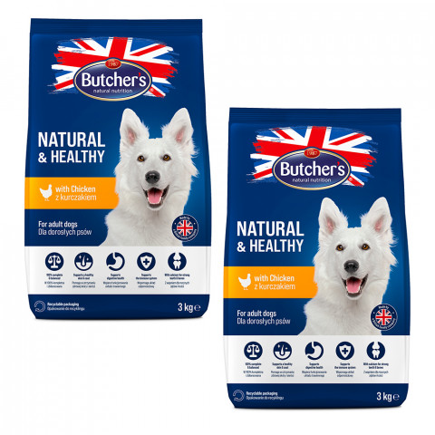 BUTCHER'S Natural & Healthy - sucha karma dla psa - 2x3kg - Galeria zdjęcie 1