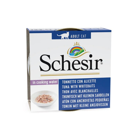 SCHESIR dla kotów Adult w Naturalnym Soku Tuńczyk z anchovies 85g - Galeria zdjęcie 1