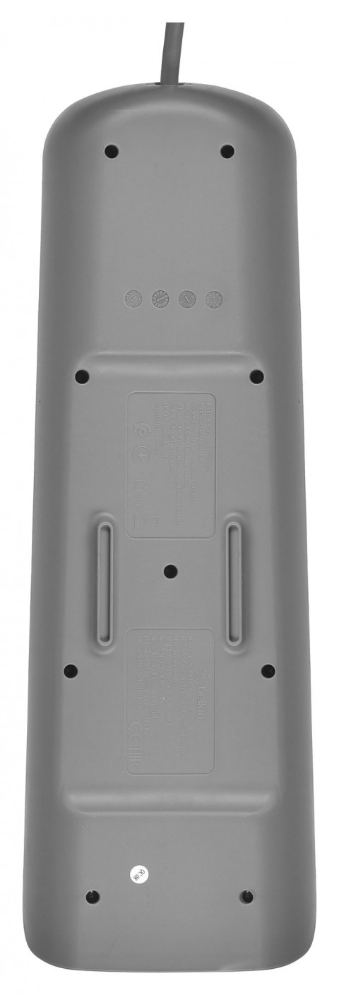 Listwa zasilająca Belkin Power Surge 6-PORT + 2xUSB-A 2.4A 650J 2m Grey/White - Galeria zdjęcie 7