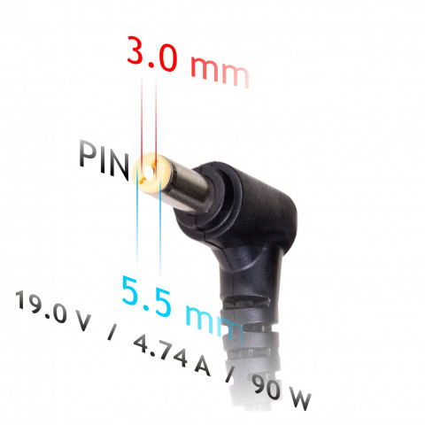 AKYGA ZASILACZ DO NOTEBOOKA SAMSUNG 19V 4.74A 90W 5.5*3.0 PIN AK-ND-27 - Galeria zdjęcie 3