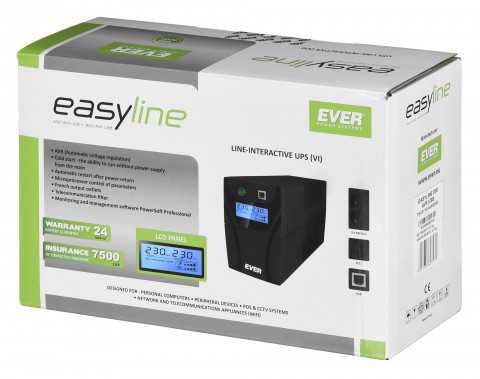 Zasilacz UPS EVER EASYLINE 850AVR USB (850VA) (T/EASYTO-000K85/00) - Galeria zdjęcie 8