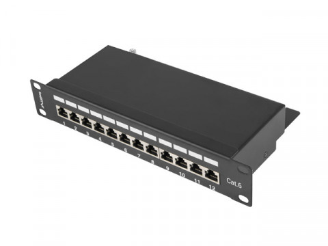 LANBERG PATCH PANEL 10" (12 PORT, 1U, KAT.6 FTP) - Galeria zdjęcie 1
