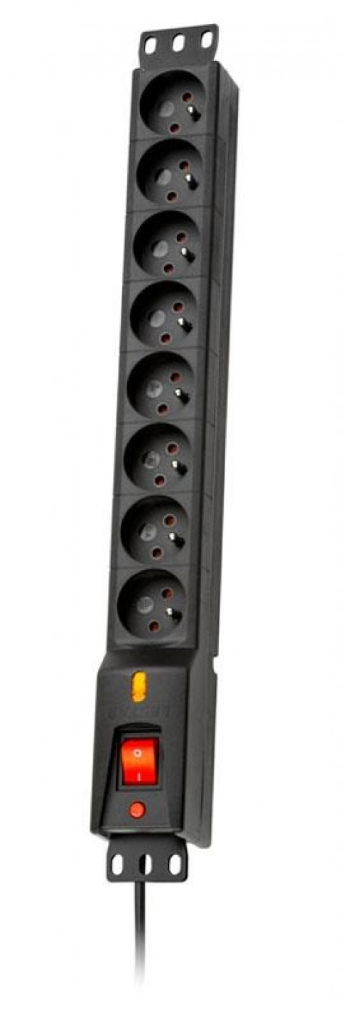 Listwa zasilająca Lestar LXARM 810 3m czarna RACK 19 cala - Galeria zdjęcie 1