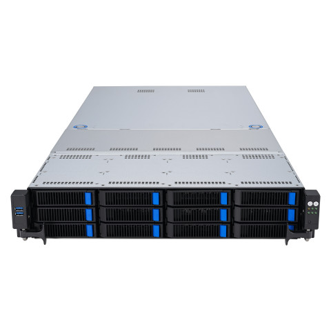 Platforma Asus Rack (2U) RS520A-E12-RS12U AMD Epyc 9004 (12x NVMe, 2xGPU, 2x1Gbe, IPMI, 1+1 1600W) - Galeria zdjęcie 1