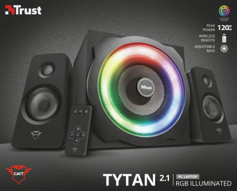 Zestaw głośników TRUST GXT 629 Tytan 2.1 RGB Black (22944) - Galeria zdjęcie 8