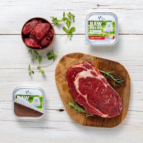 VetExpert Raw Paleo Wołowina Pate Mini Puppy alu tray 150g - Galeria zdjęcie 3